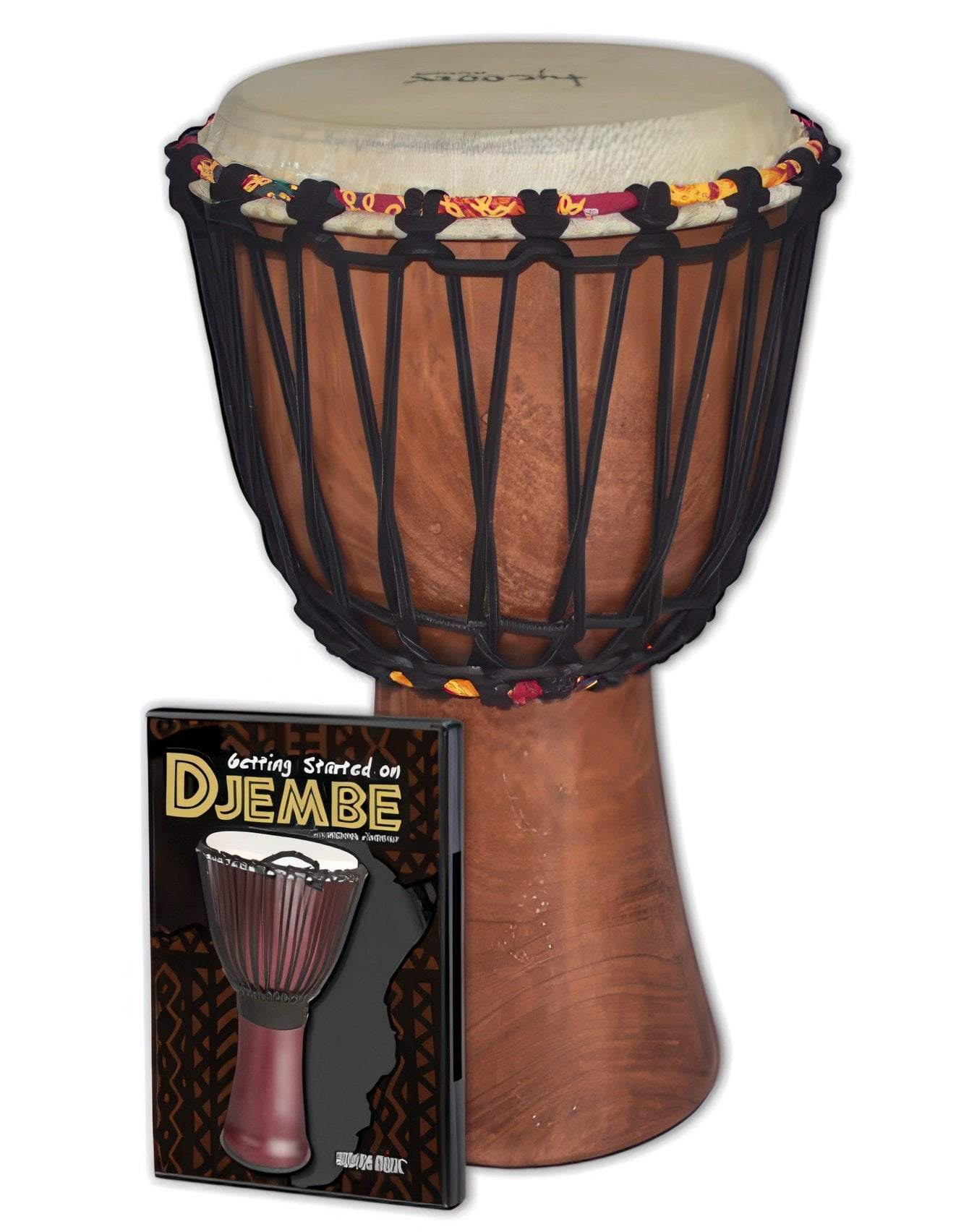 Tycoon 8 Rope Tuned Djembe Starter Kit w/ Getting Started on Djembe DVD