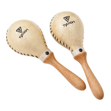 Tycoon Large Round Cowhide Maracas - Pair - TMSC-120