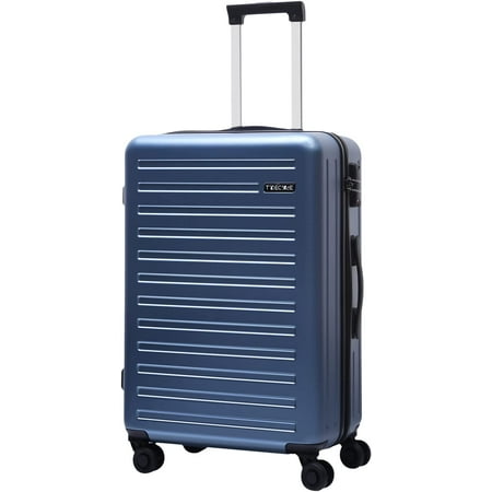 TydeCkare 24 Inch Checked Luggage, ABS+PC Lightweight Hardshell Suitcase with TSA Lock & Spinner Silent Wheels, Medium Size with 65L Capacity, Convenient for Trips, Ice Blue