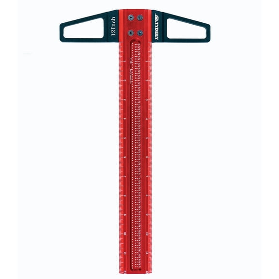 Tydeey 12 Inch T-Square Ruler, Aluminum Alloy Woodworking Measuring Tool