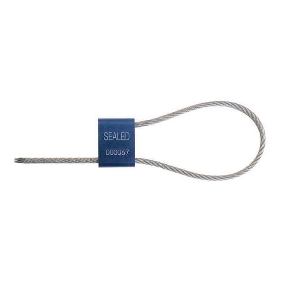 ISO 17712:2013 HS Cable Seal,12" x 3/16", Laser Marked,Blue, PK200
