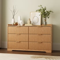 Tydimor Dressers for Bedroom 6 Drawers, Wide Chest of Drawers Storage Organizer, Wooden Cabinet with Anti-Tip Safety for Living Room, Hallway