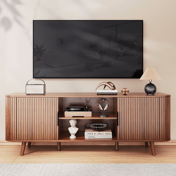 Tydimor TV Cabinet Stands for TVs up to 65", Entertainment Center with Storage Shelf, Media Console Table with Drawers for Living Room