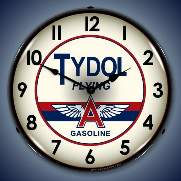 Tydol Gas Wall Clock, Lighted: Gas / Oil Theme