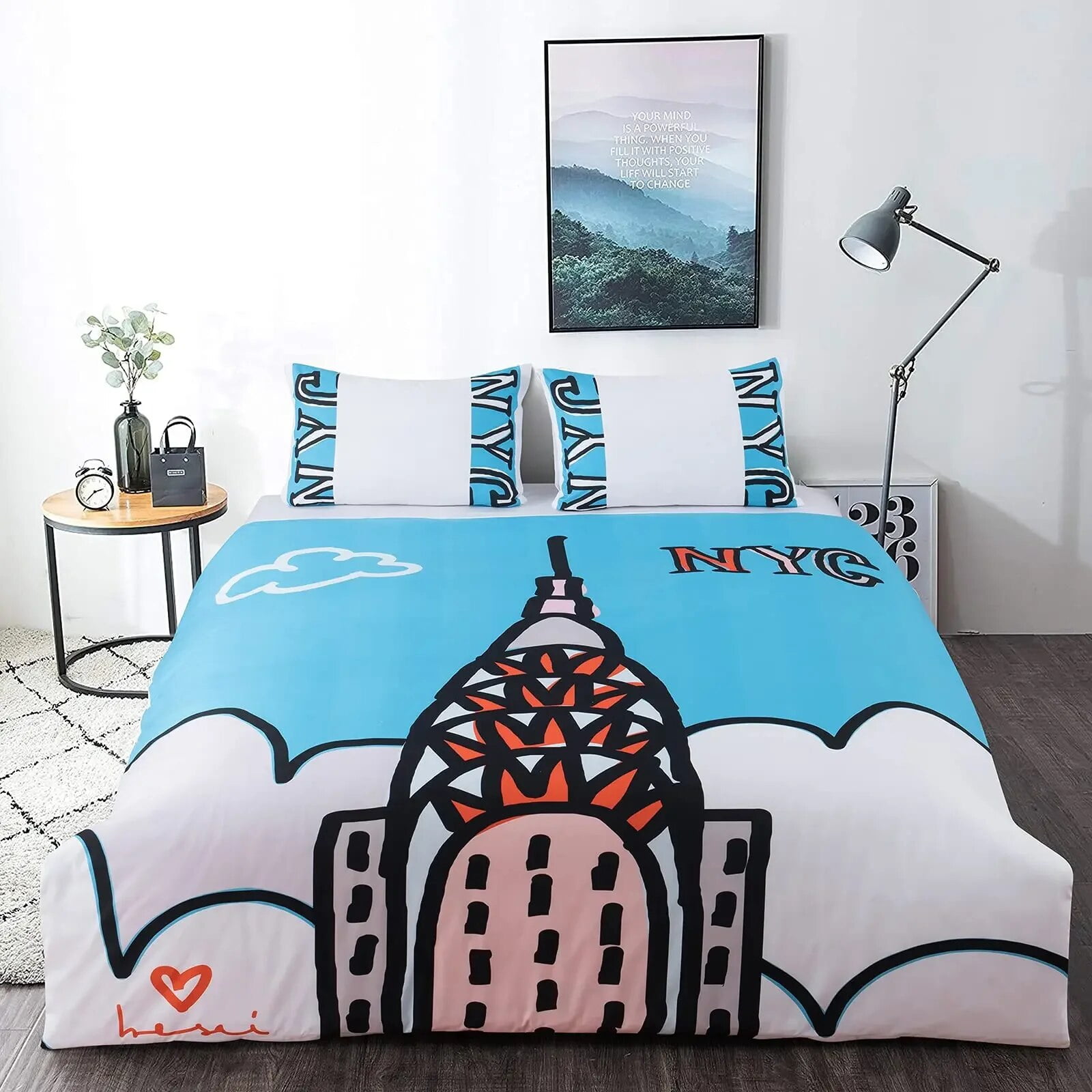 Tye Dye Duvet Cover Yellow Aesthetic Anime Boys Zippered Bedding Sets