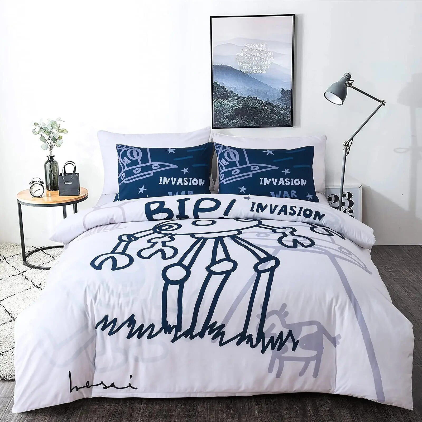 Tye Dye Duvet Cover Yellow Aesthetic Anime Boys Zippered Bedding Sets