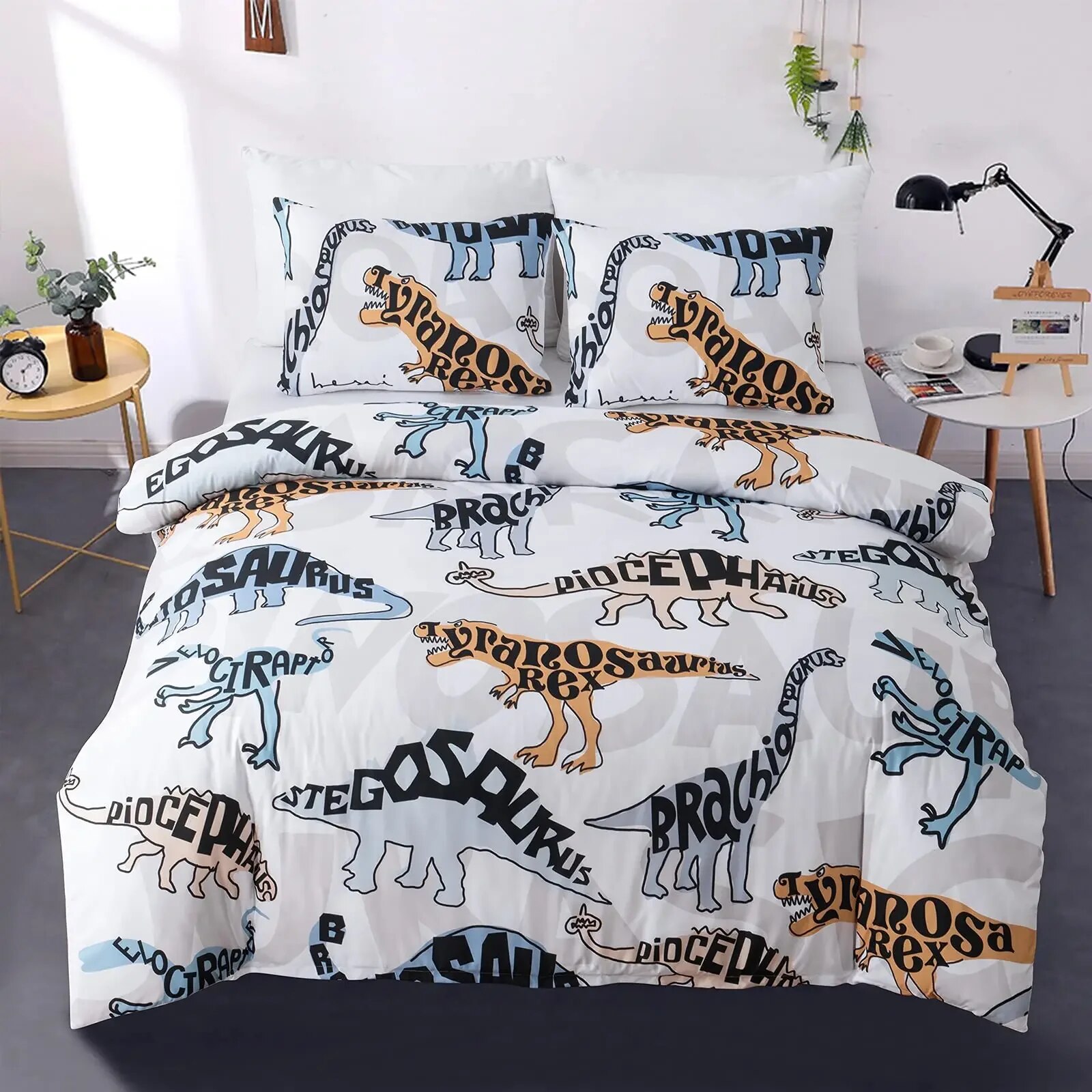 Tye Dye Duvet Cover Yellow Aesthetic Anime Boys Zippered Bedding Sets