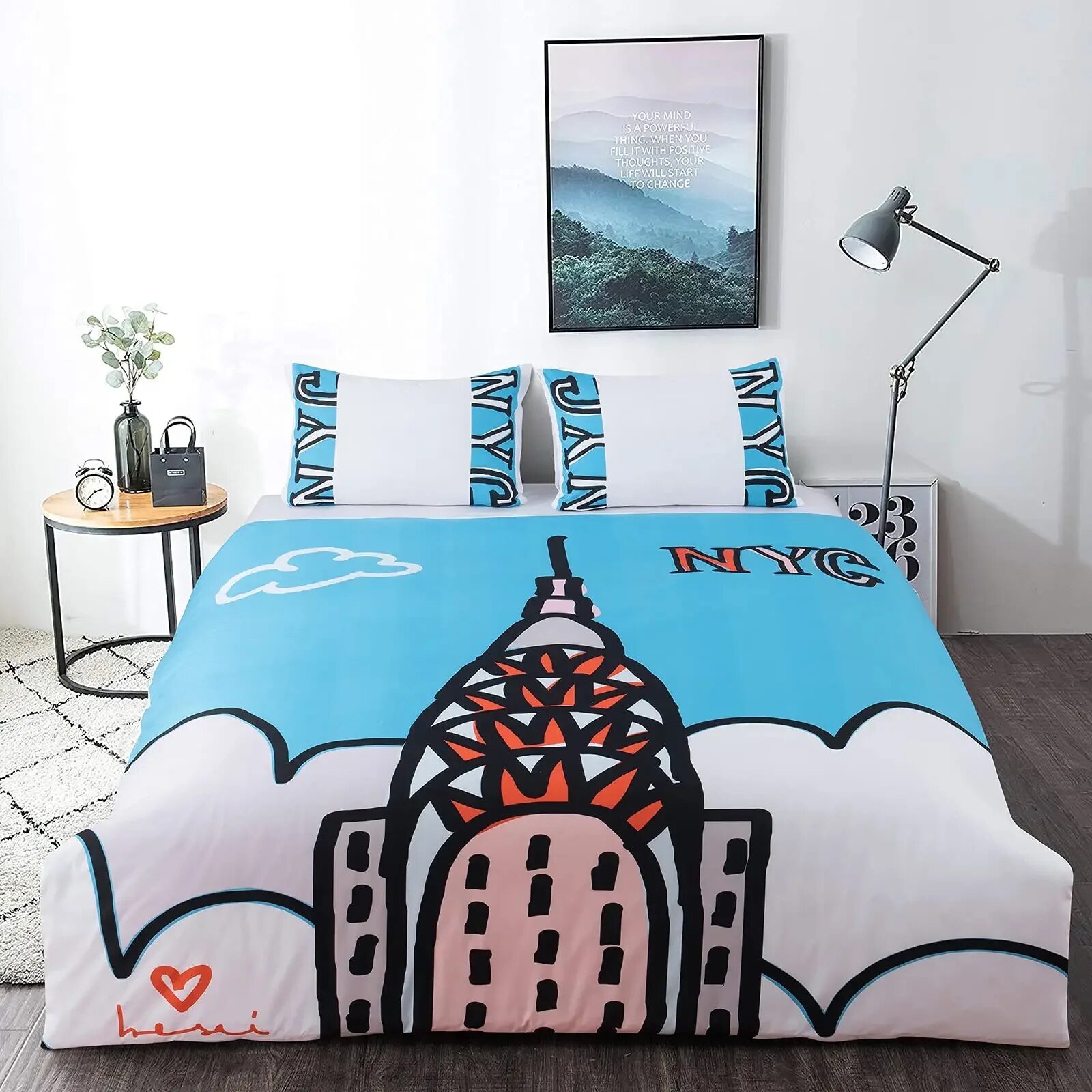 Tye Dye Duvet Cover Yellow Aesthetic Anime Boys Zippered Bedding Sets