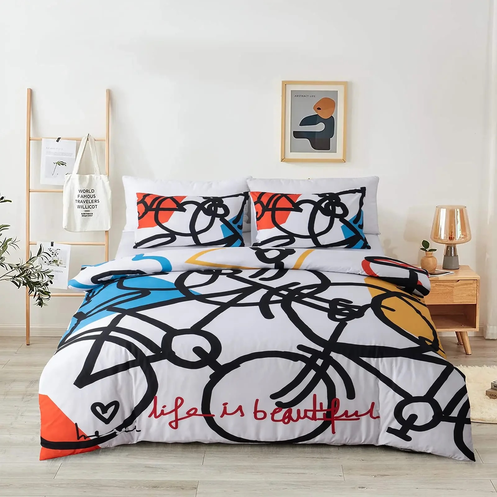 Tye Dye Duvet Cover Yellow Aesthetic Anime Boys Zippered Bedding Sets