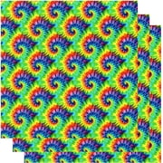 Tye Dye Thermoflex Fashion Patterns 12" x 12" 3 Sheets, Iron on Heat Transfer Vinyl, HTV