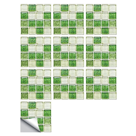1Set Adhesive Tile 3D Sticker Kitchen Bathroom Wall Sticker Decoration, Wall Sticker Playhouse, Window Clings, Wallpaper for Teen Girls, Great for Gifts, 1 Set of 10 Pieces