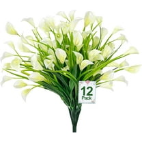 Tyeign 12 Bundles Artificial Calla Lily 300 Heads Silk Fake Flowers for Outdoor Planter Spring Summer Wedding Aisle Home Porch Yard Bendable Stem Diy Colors