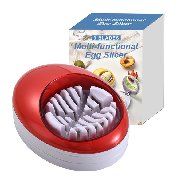 Tyeign 3-In-1 Plastic Egg Slicer for Hard-Boiled, Century & Soft Eggs, Abs Precision Wire Cutter, Safe Finger-Guard Design, Perfect Slices for Salads, Bento & Party Platters, Egg Slicer*1