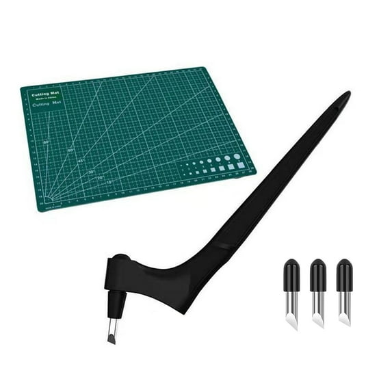 Tyeign 360° Rotating Craft Cutting Pen, Precision Stainless Steel Hobby Knife with 3 Replaceable Heads, Paper-Cutting Tool for Scrapbooking, Stencil, Vinyl, Cardstock—Ergonomic Grip