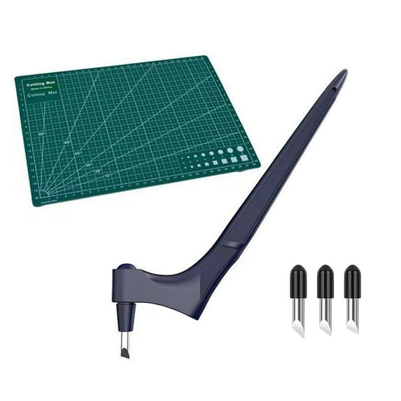 Tyeign 360° Rotating Craft Cutting Pen, Precision Stainless Steel Hobby Knife with 3 Replaceable Heads, Paper-Cutting Tool for Scrapbooking, Stencil, Vinyl, Cardstock—Ergonomic Grip