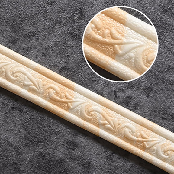 Tyeign 3D Self-Adhesive Wall Trim Border, Waterproof Pe Skirting Line, Peel-&-Stick Waist Molding for Kitchen & Bath, Easy Diy Baseboard Corner Décor, 1 Roll X Wall Sticker Waistline Decoration