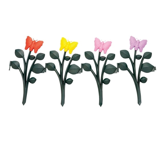 Tyeign 4-Pack Butterfly Garden Fence – 32" Decorative Plastic Border Edging, Snap-Together Ornamental Panels for Flower Bed Lawn Pathway, Weather-Resistant , 1 Set of Butterfly Flower Fence (4Pcs)