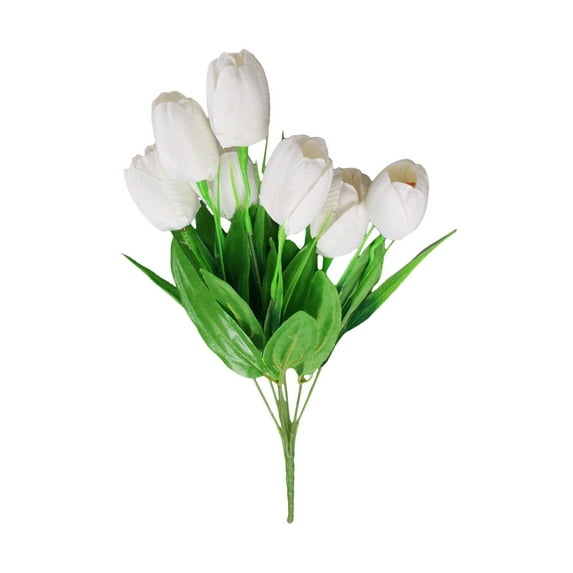 Spring Flowers Artificial for Decoration | Tyeign 7 Head Artificial Silk Fowers Bunch Wedding Home Outdoor Size 37Cm Avilable in 9 Colours Wild Flowers Artificial Faux Flowers for Vase White