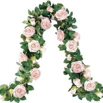 Tyeign Artificial Rose Vine Garland, Hanging Silk Roses for Wedding Arch Garden Background Décor, Full Blooms Romantic Backdrop, A Simulated Vine