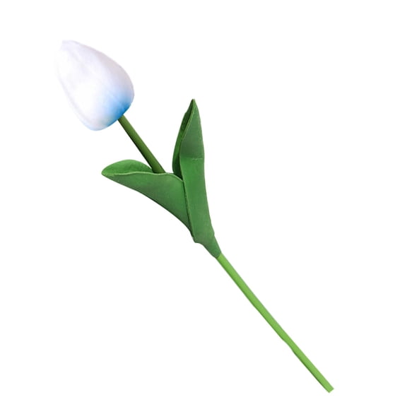 Tyeign Artificial Tulip Stems Faux Flowers 14 In, Realistic Silk Petals & Leaves for Wedding Bouquet Centerpiece Home Décor, 1 Artificial Flower