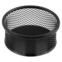 Tyeign Black Wire Mesh Paper-Clip Bowl, Stackable Round Desk Organizer for Pins Rubber Bands Small Supplies, 3.5-Inch Space-Saving Caddy for Home office Office, 1 Paper Clip Organizer