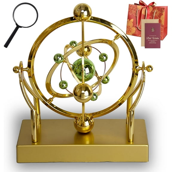 Tyeign Celestial Perpetual Motion Desk Toy, 10" Newton Cradle Pendulum, Educational Science Decor & Stress Relief, Battery-Free Swinging Motion, 1 Perpetual Motion Desktop Decoration