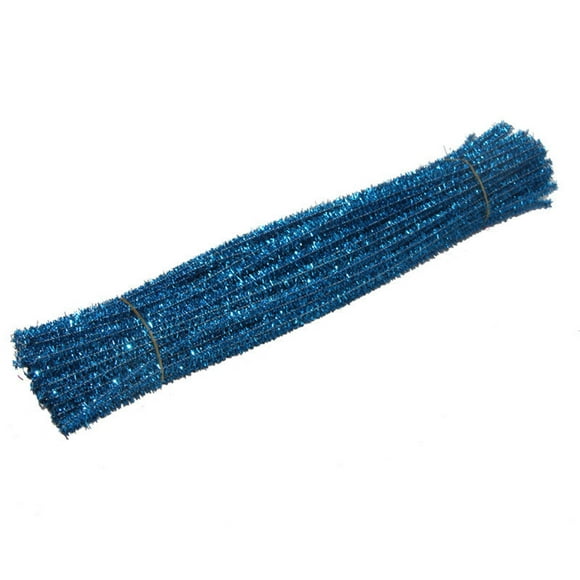 Tyeign Chenille Stem, 100Pc Flash Color Pipe Cleaners Set for Diy Arts Crafts Decoration Handmade Yarn Diy Bouquet & Blanket Material Kit, Rattan Diy Material, Diy Gasket Material Sky Blue