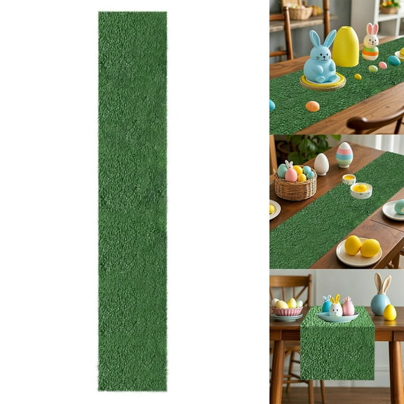 Tyeign Faux Green Leaves Table Runner, 39" Plastic Greenery Garland, Heat-Resistant Centerpiece for Spring & Holiday Dinners, Indoor-Outdoor Party Décor, Artificial Green Plant Table Runner