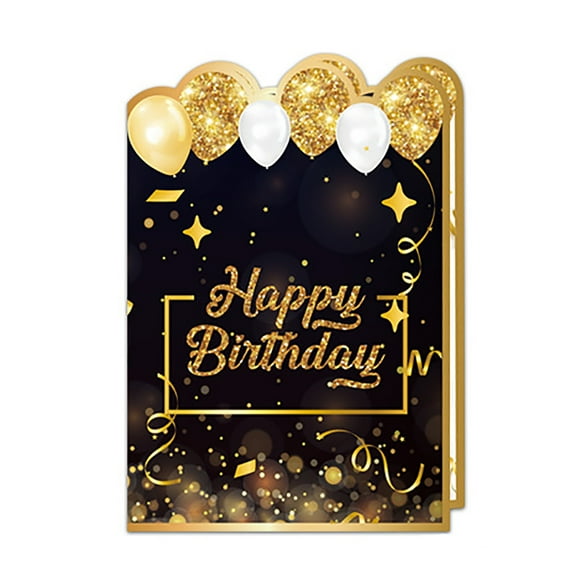 Tyeign Giant Birthday Greeting Card Guest Book, 22X16 Inch Black-Gold Jumbo Card with Blank Interior, Signable Keepsake for Women Men Friends Coworkers, Party Table Wall Décor, A Greeting Card