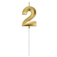 thumbnail image 1 of Tyeign Gold 3D Number 1 Birthday Candle Cake Topper for Boys Girls teen Party, Sparkle Wax Numeral Decoration for Wedding Anniversary, 1 × Number Candle, 1 of 8