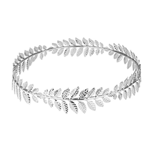 Tyeign Gold Metal Leaf Bridal Crown Headband, Wedding Prom Festive Hair Accessory for Bridesmaid Flower Girl, Lightweight Alloy Leaf Design 5.5", 1Pc Headband