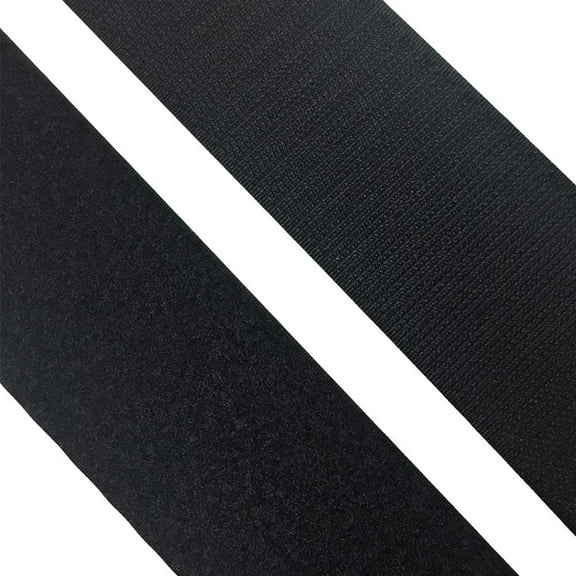 Tyeign Hook And Loop Tape Fastener, Self-Adhesive Black Strips for Crafts, Clothing, And Medical Use, Polyester And Polypropylene Blend, 100Cm Length X 5Cm Width, A Pair of Velcro