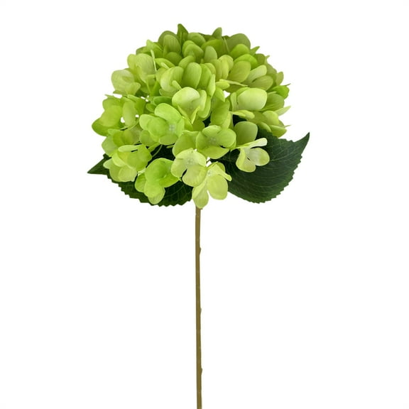 Tyeign Large Latex Faux Hydrangea Head with Stem, 19” Silk Wedding Bouquet Flower, Reusable Diy Green Bloom for Centerpiece Vase Arrangement, Realistic Touch Petals