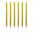 thumbnail image 1 of Tyeign Long Thin Metallic Birthday Candles, 6 Elegant Taper Cake Candles in Gold Silver Champagne for Wedding Anniversary Party Decor, Smoke-Free Burn, 1 Box of Birthday Party Candles, 1 of 8