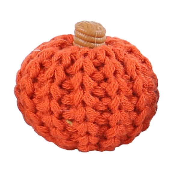 Tyeign Mini Orange Knit Pumpkins Set of 5, Fall Table Bowl Filler, 2.7" Autumn Décor for Tiered Tray, Thanksgiving Hostess Gift, Coffee & Entryway Accent, 1X Mini Pumpkin Ornament