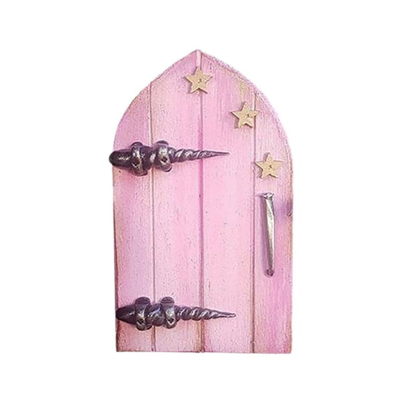 Tyeign Miniature Fairy Door for Tree, Hand-Painted Wooden Elf Entrance Garden Accent, Outdoor Fence Wall Décor to Invite Magic for teen Yard Storytelling Landscape