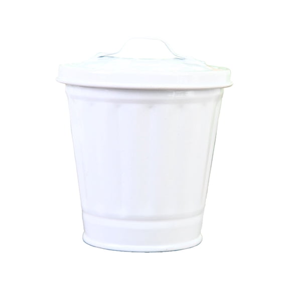 Tyeign Modern Black Metal Trash Can with Lid, 4 in Tabletop Waste Bin for Office Desk, Sleek Storage Or Planter Alternative, 1X Mini Trash Can, 1X Mini Trash Can