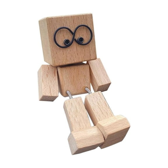 Tyeign Multi-Shaped Wooden Leg Shaking Doll Ornament, Expressive Decoration for Home, Office, Study Room, Fun And Creative Gift for All Ages, 1X Wooden Leg-Shaking Doll Figurine