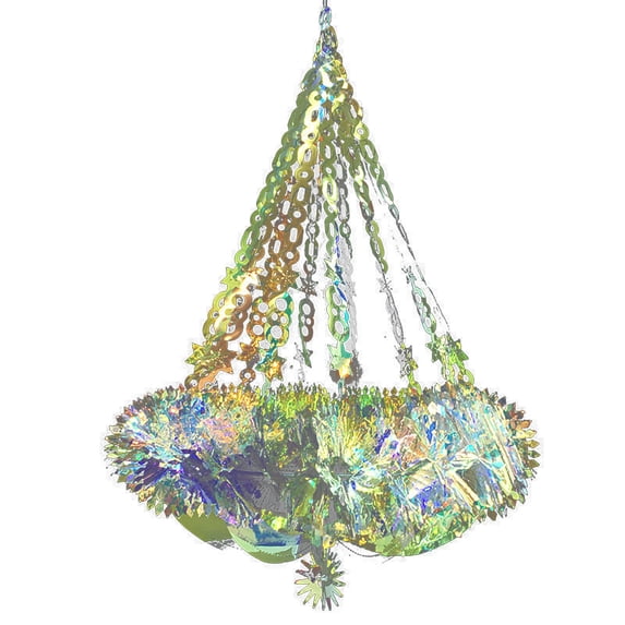 Tyeign Neon Color Chandelier Lamp Shade Cover, Hanging Pendant Light Decor for Living Room Bedroom Dorm Wedding, Diy Rainbow Film Ceiling Lamp Shade, Easy Clip-On 12 Inch, 1X Neon Film Pendant