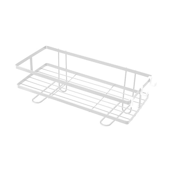 Tyeign Over-Toilet Bathroom Storage Shelf, No-Tool Mesh Rack with Hooks, Rust-Proof Steel Space Saver for Towels Toiletries Plants, Small Apartments Dorms Rvs, 1X Storage Rack