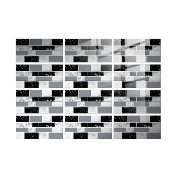 Tyeign Peel And Stick 3D Crystal Mosaic Wall Tiles, 12-Pack Waterproof Aluminum Kitchen Backsplash, Easy Diy Upgrade for Bathroom, Camper, 12Pc Wall Stickers, 12Pc Wall Stickers