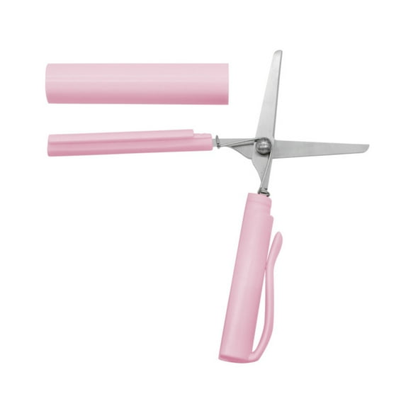 Tyeign Pen-Shape Folding Pocket Scissors, 3-Inch Compact Blade for office Office Travel, Safety Lock Letter Opener, Lightweight Plastic Craft Thread Snips, Pink scholar Gift, 1*Scissors