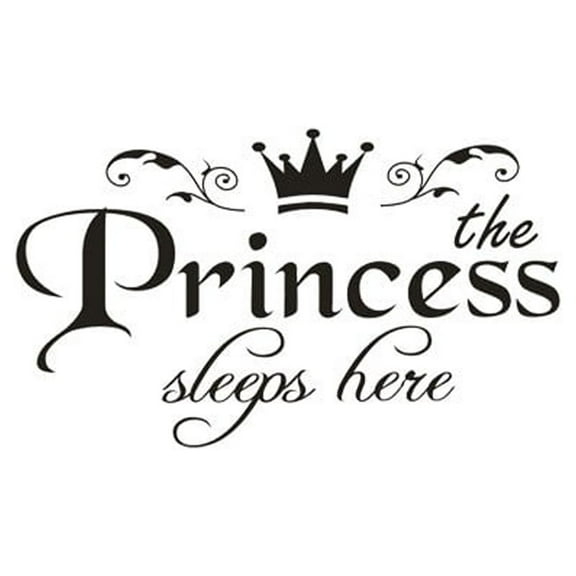 Tyeign Princess Black Wall & Door Vinyl Sticker, Peel-&-Stick Removable Mural for teen Room, Teen Girl Bedroom Closet Décor, Usa Design, 4.3×7.5 Inch, 1Pc Princess Door Wallpaper