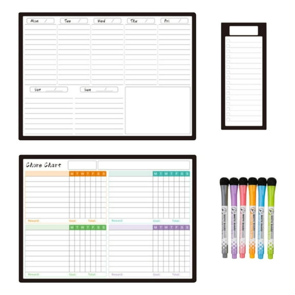 Tyeign Refrigerator Daily Calendar Whiteboard Magnetic Meal Planner for Fridge Door, Easy-Clean Dry-Erase Monthly Menu Board, Family office Office Schedule Organizer, 11.8×8.7 in