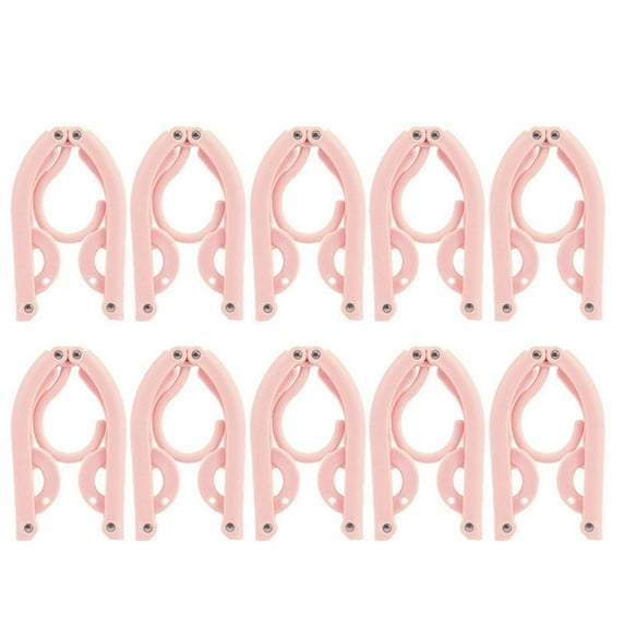 Tyeign Retractable Travel Hangers 4-Pack Foldable Plastic, 3-Stage Compact Tie Rack for Suitcase Dorm Closet, Lightweight 0.6 Lb Set for Coats Shirts Delicates, 10*Hook