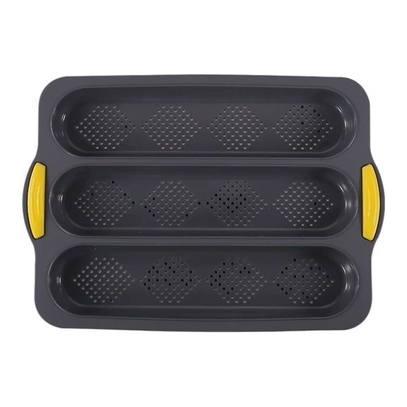 Tyeign Silicone French Bread Pan – 3-Loaf Non-Stick Perforated Tray for Baguette, Sandwich Loaf Or Sub Rolls, Oven & Toaster Safe Baking Mold, 1 Loaf Pan