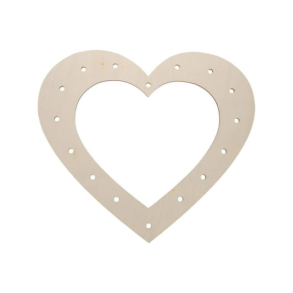 Tyeign Unfinished Wooden Heart Wreath Frame, 10In Diy Craft Ring for Floral Hoop Garland, Natural Plywood Hanging Base, Home Wedding Party Decoration, A Wreath Frame