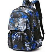 Tyethy Boys Backpack Printed School Bag for Kids, Large Laptop School Backpack Casual Daypack, Blue