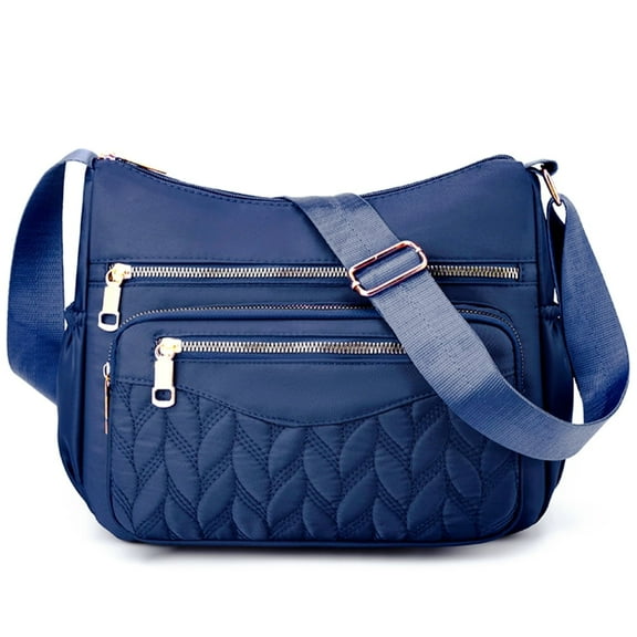 Tyethy Crossbody Bag for Women Multi Pocket Nylon Shoulder Bag Handbag Purse Trendy Messenger Bag for Ladies, Blue