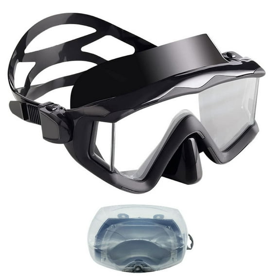 Tyethy Diving Goggles for Adult,Freediving Mask Anti-Fog Clear View Tempered Glass Swimming Mask with Nose Cover